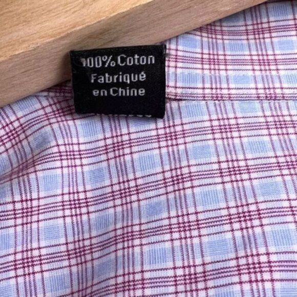 David Donahue Trim Fit Long Sleeve Cotton Button Up Dress Shirt 16.5 - Picture 4 of 6